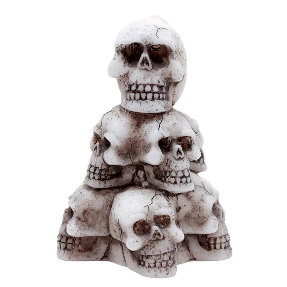 New Halloween White Stacked as Christmas tree Skull Bleeding Candle 7